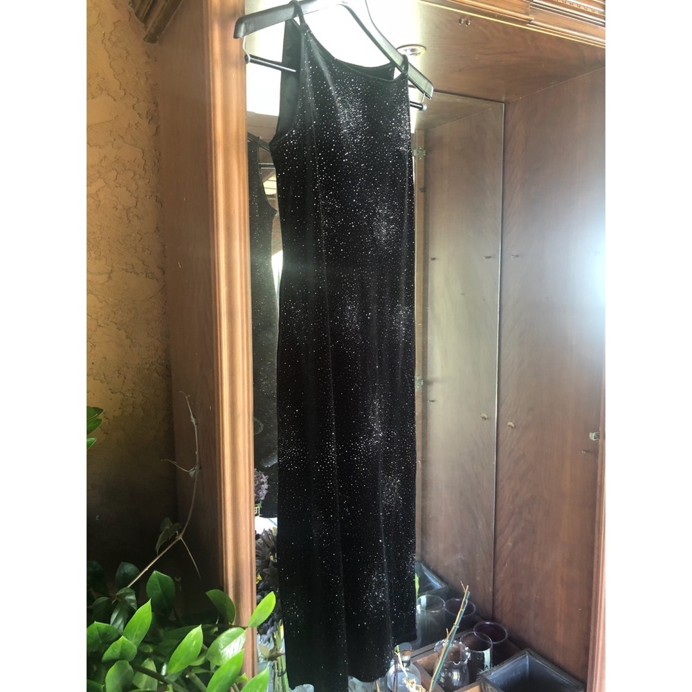 Retro 90’s black rhinestone glitter gown